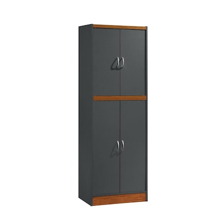 Hodedah Hodedah HI224 GREY-OAK 71.6 x 15.5 x 26.3 in. 4-Door Kitchen Pantry with 4-Shelves & 5-Compartments; Grey & Oak HI224 GREY-OAK